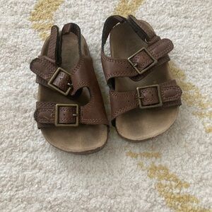Brown Buckle Strap Kids Sandals